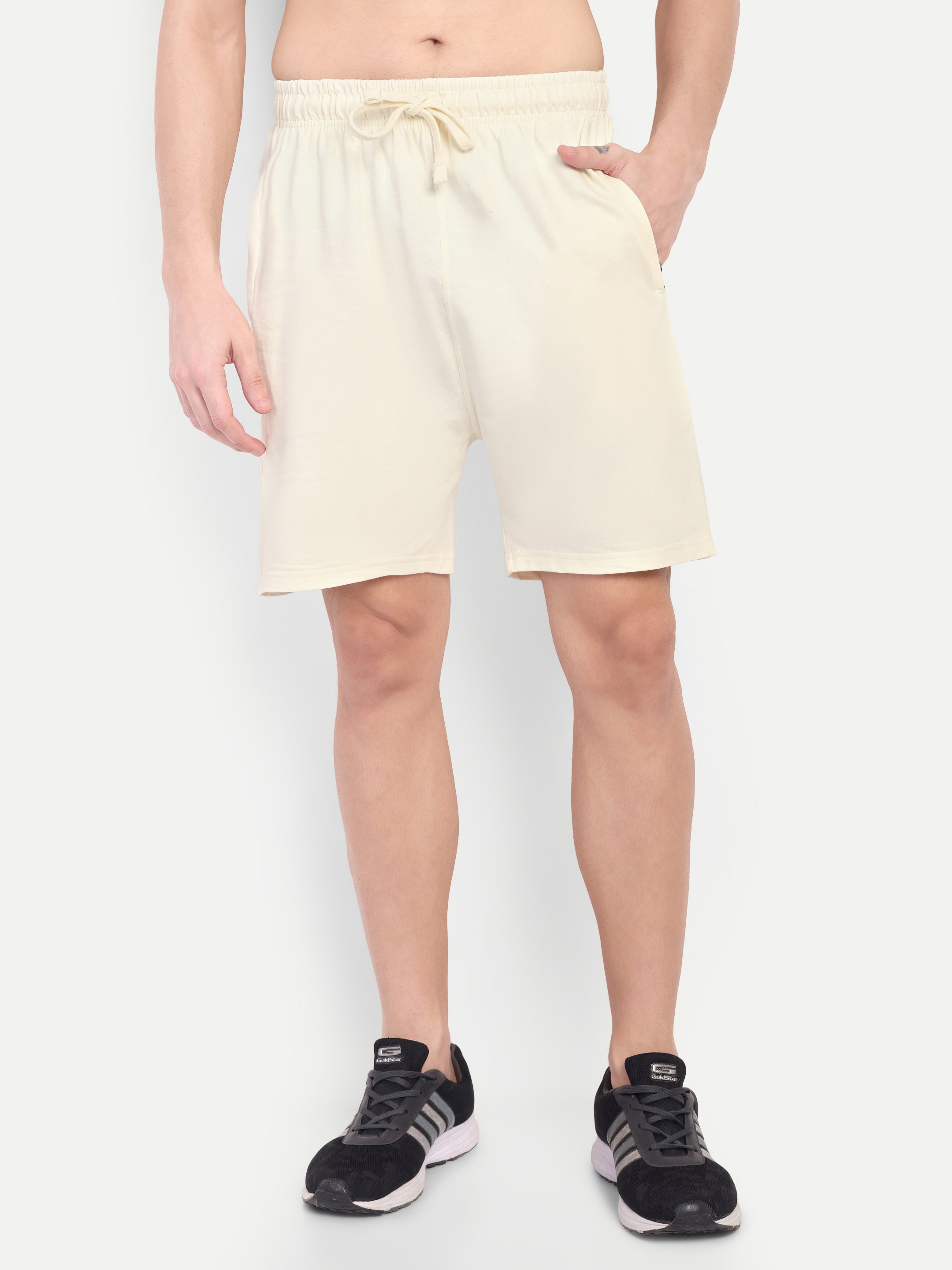 MENNER Off White Cotton Short