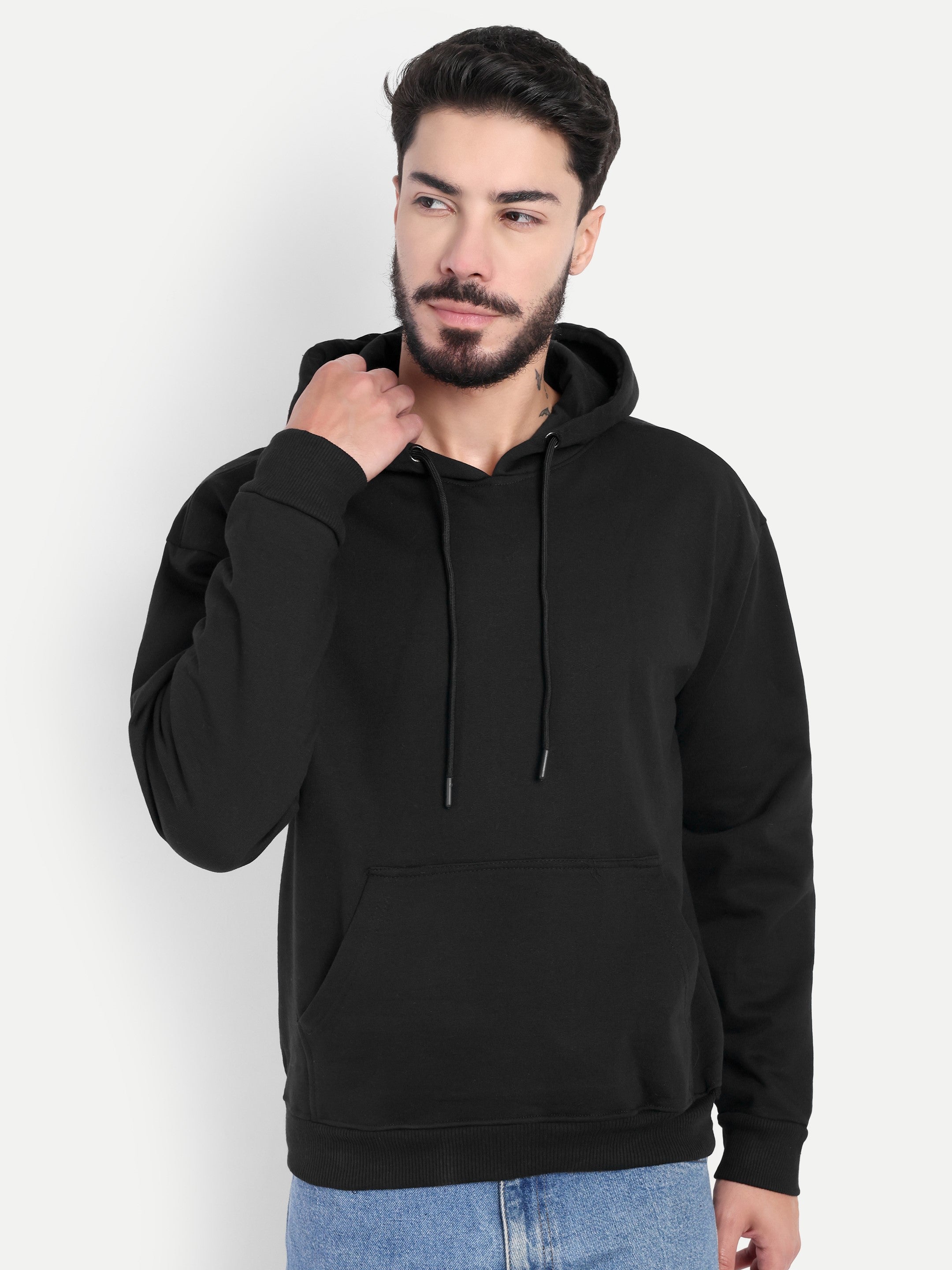 MENNER Premium Black Dropshoulder Hoodie