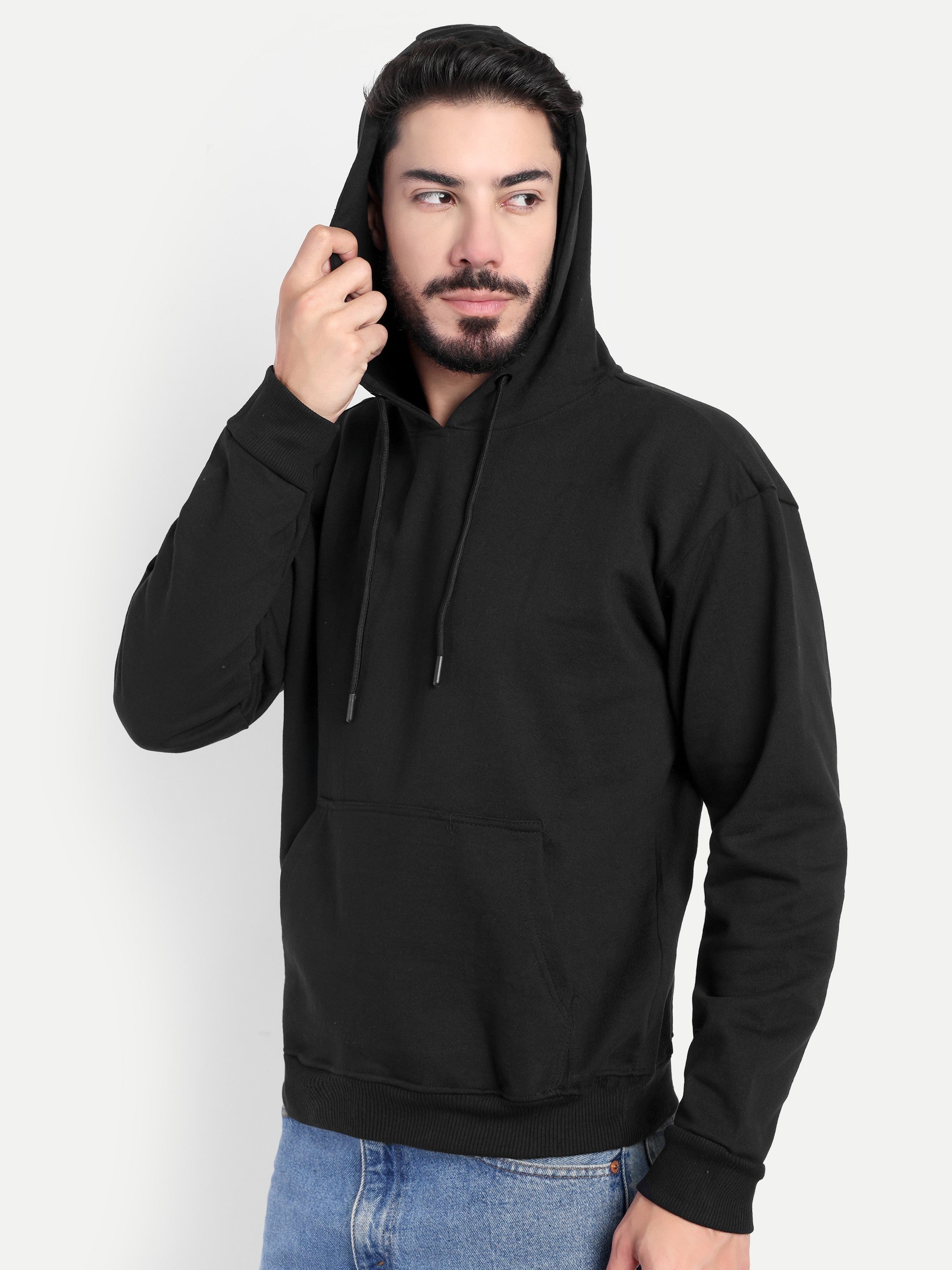 MENNER Premium Black Dropshoulder Hoodie