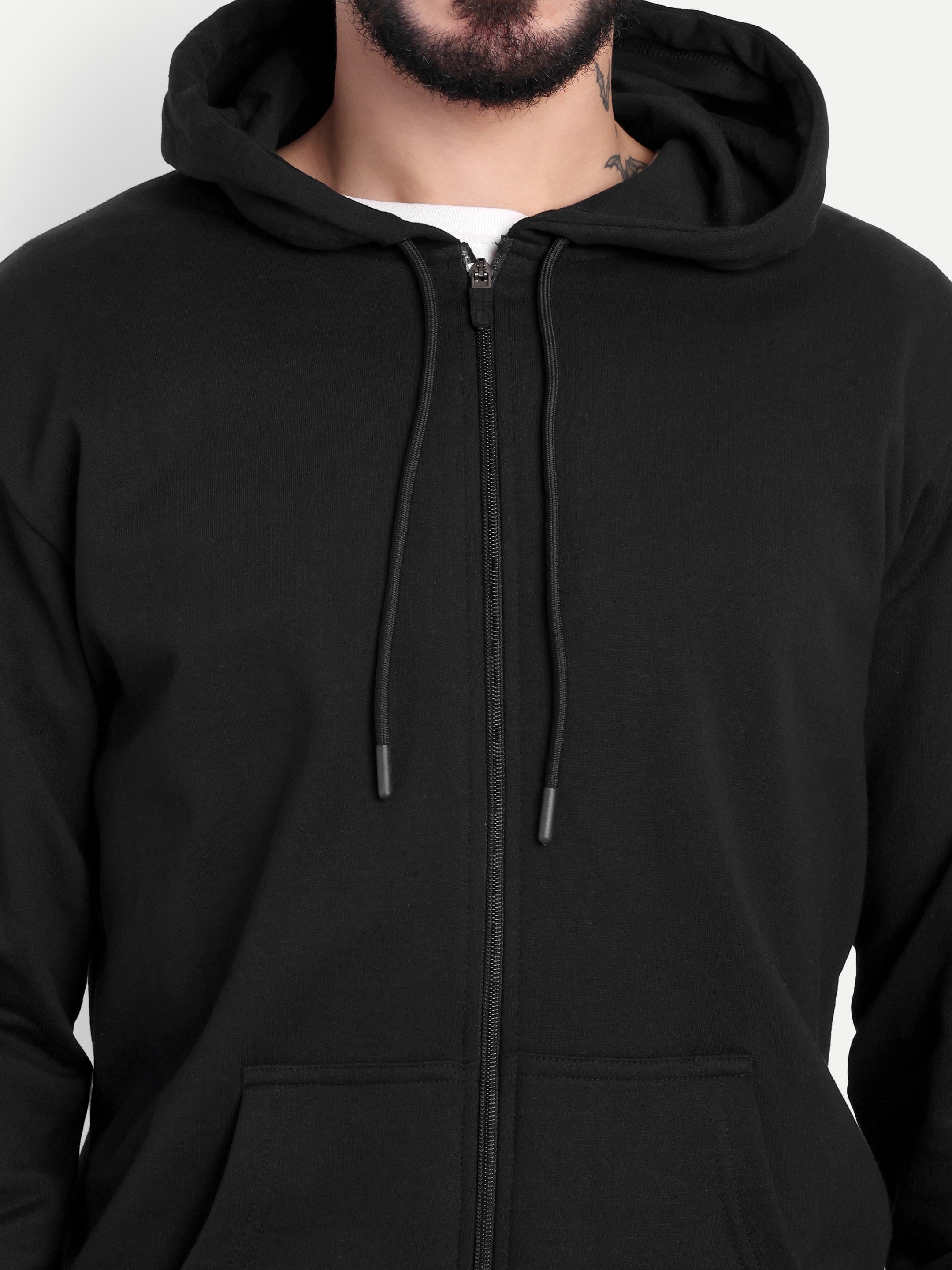 MENNER Black Premium Zipper Hoodie